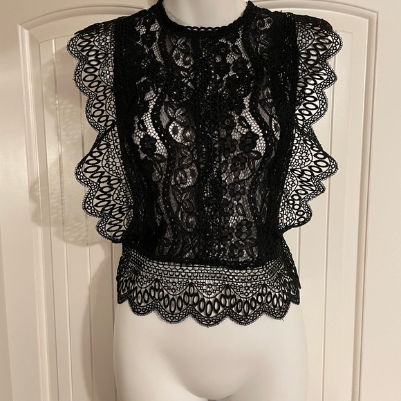 Sz.Sm Black lace too by Zara - Picture 2 of 7